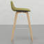 2 tabourets de comptoir de style Mid-Century avec revêtement, design moderne, bois et mélange