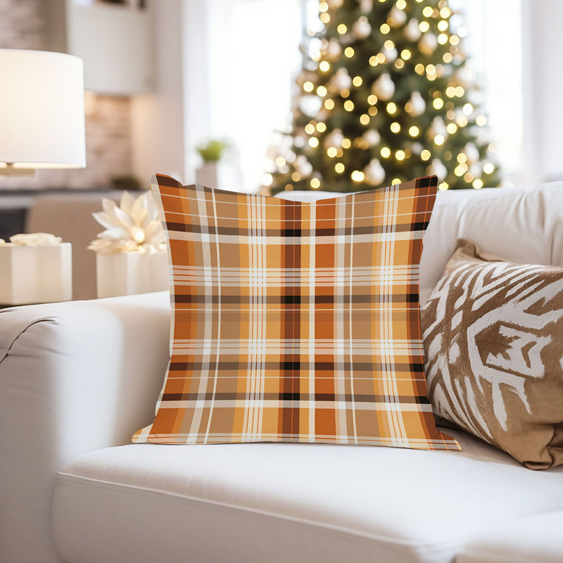 Fall Plaid Pattern IV Modern, 16"H x 16"W
