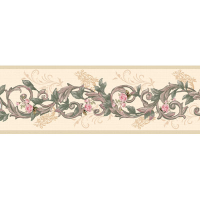 Bordure de papier peint à peindre L 15 pi x l 7 po Caseylynn Flowers on Vines