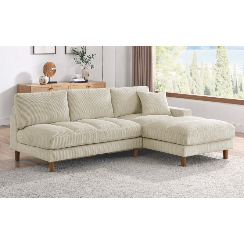 Canapé et méridienne lyna 95 po, Accoudoir à droite (vu de face), Beige