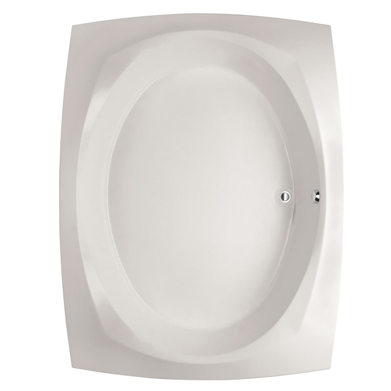 Baignoire à air chute 82" x 64" Designer, Blanc, Chrome poli