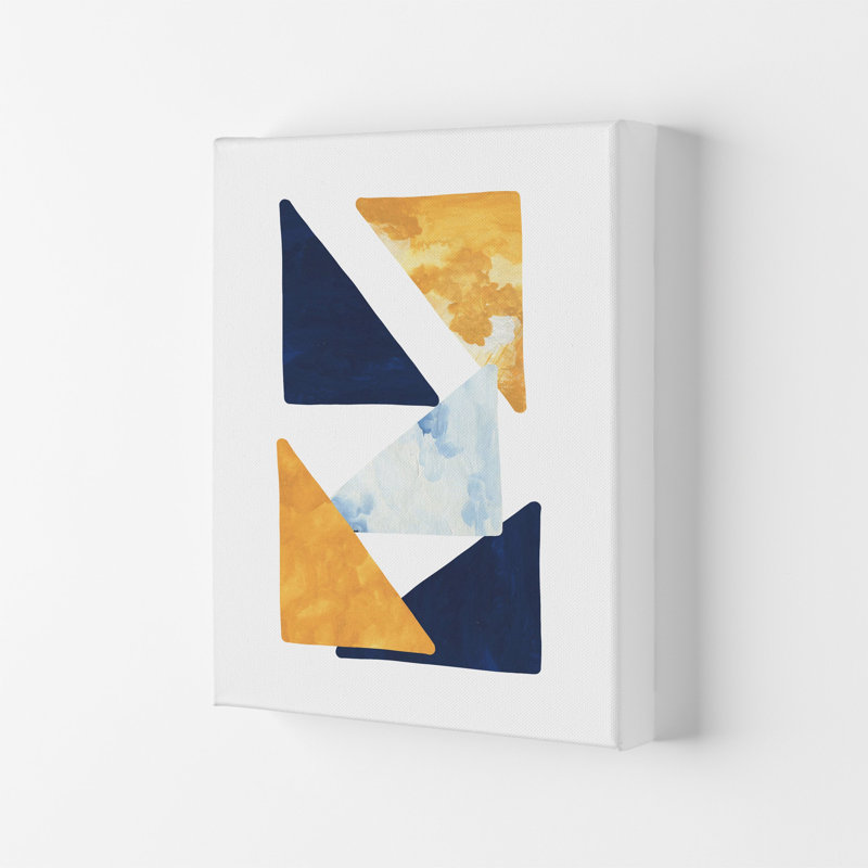 Horizon Abstract Triangles by Pixy Paper - Print, 84cm H x 59.4cm W x 4cm D, Wrapped Canvas