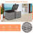 2PCS Patio Rattan Ottomans Seat Side Table Storage Box Footstool with Cushion Black-1962808542