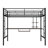 Sage Metal Loft Bed With Desk And Shelf, Industrial Style, Durable Steel Frame-865991881