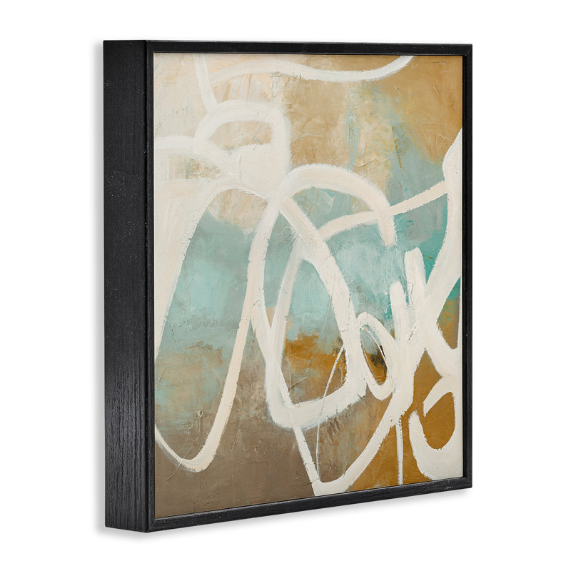  «Neutral Design With Squiggle», estampe numérique de Design Fabrikken, H 17 po x l 17 po, Giclée encadrée noir minuit