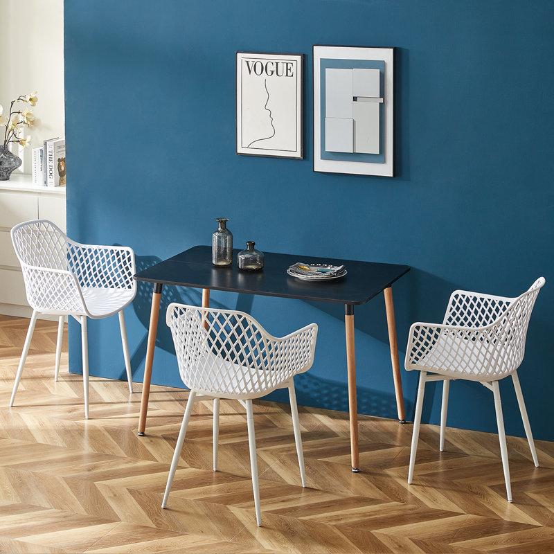 Haney 4 - Person Dining Set, Black