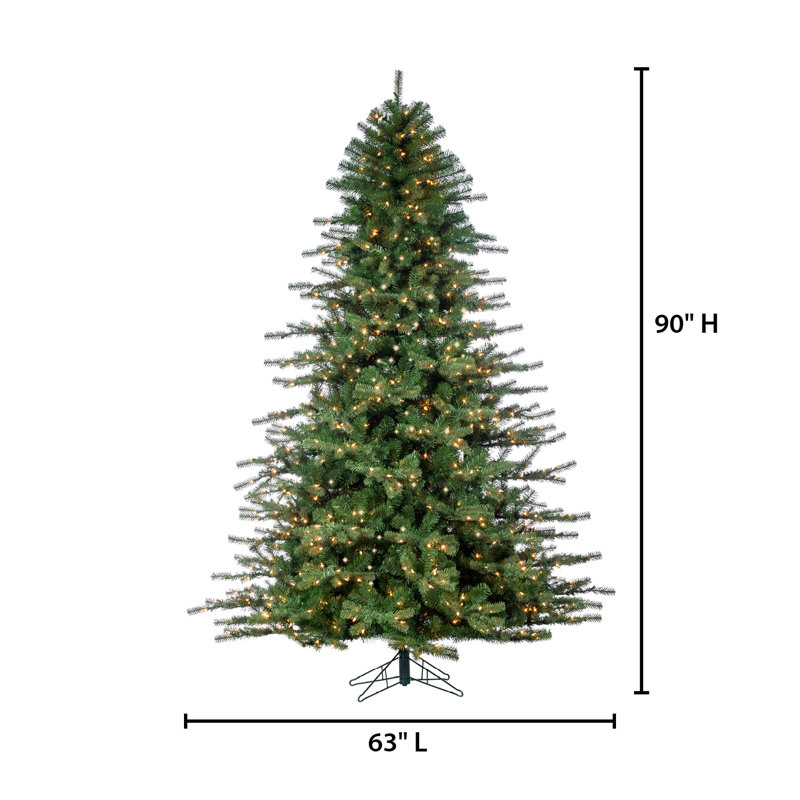 9' Green Fir Artificial Christmas Tree with 1000 Clear Lights, 7.5'