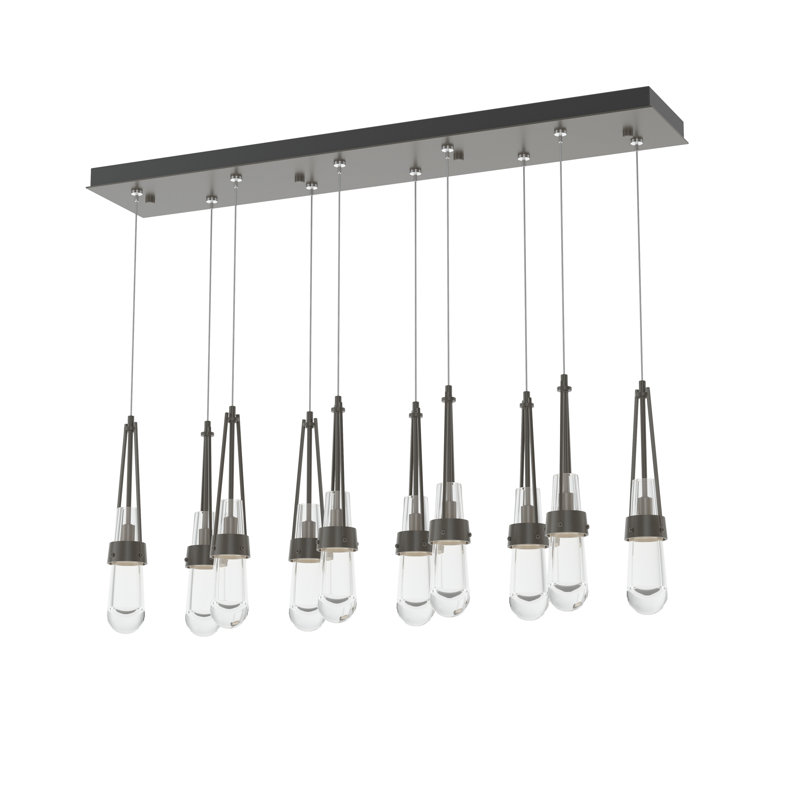 Link 10 - Light Pendant, Clear Glass, Standard: 19" to 80", Dark Smoke