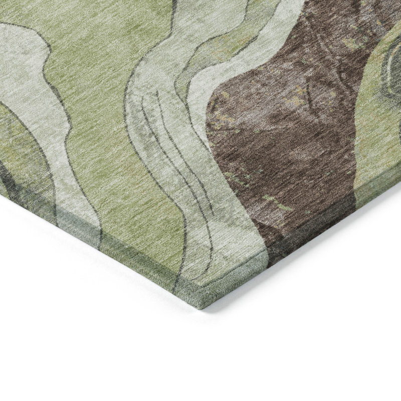 Machine Washable Indoor/Outdoor Husby ACN2219 Abstract Rug, Rectangle 2'6" x 3'10"