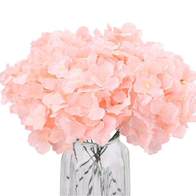 Artificial Hydrangea Flower Head With Pole, Pink