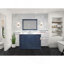 Meuble-lavabo simple bleu marine 48 po X P 22 po D, avec plateau en quartz blanc