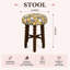 Upholstered Bar Stool with Solid Acacia Wood Frame-133342232-133342233