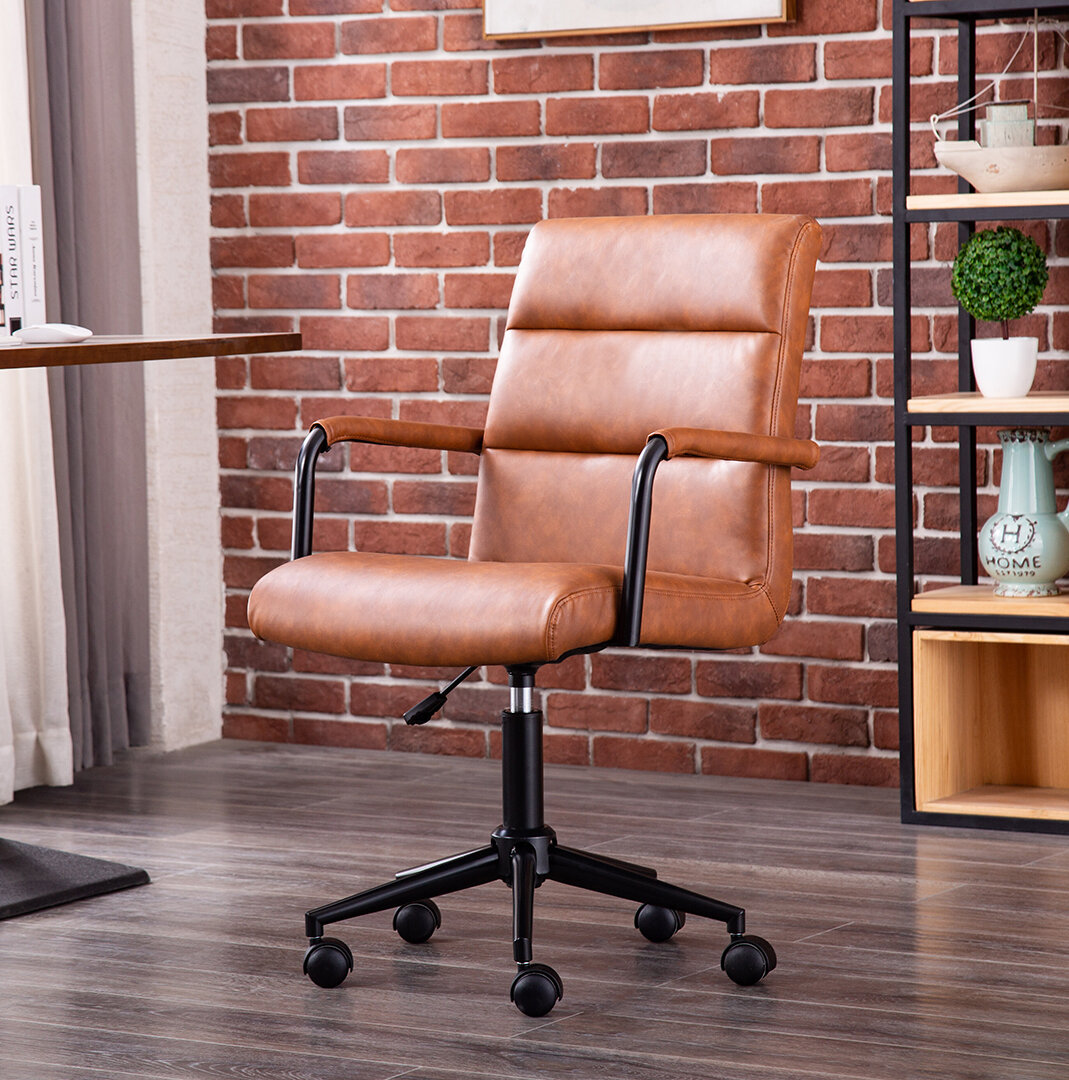 Stephanie Faux Leather Office Chair with Steel Base