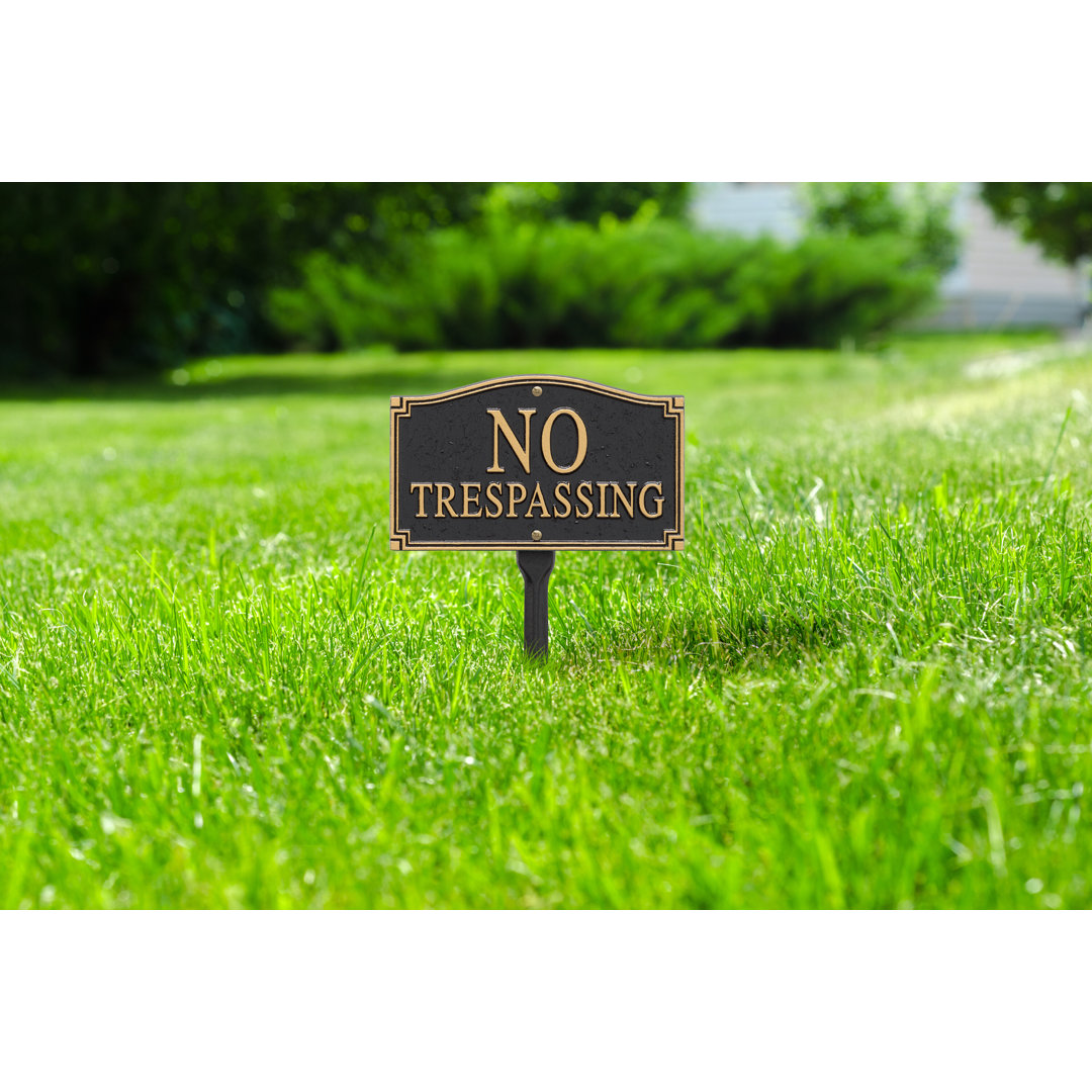 No Trespassing Garden Sign Whitehall Products