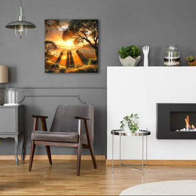  «Sunrise In Tuscany» par Rey Klimt, art mural en verre acrylique