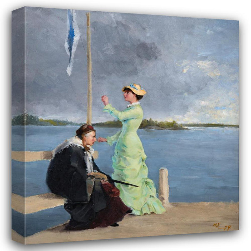 "On the Jetty" by  Helene Schjerfbeck - Gallery Wrap Canvas Wall Art, 18" H x 14" W