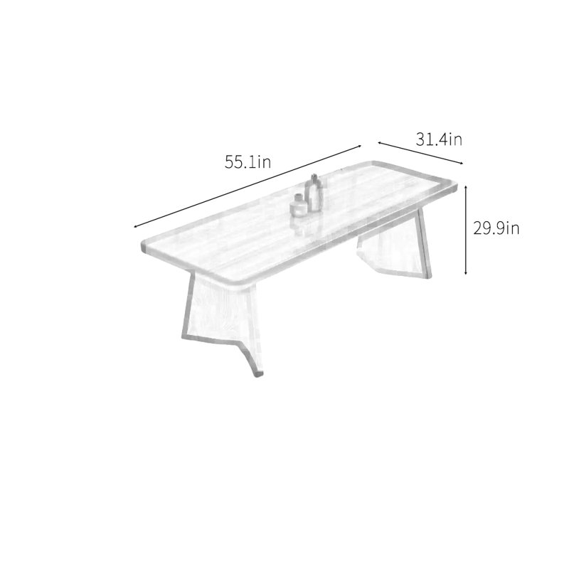 Table de salle à manger Thick, H 29,9 po x L 55,1 po x l 31,4 po, Beige