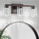 LED Vanity Light With 3 Colour Modes (3000K/4000K/6000K), Dimmable Bathroom Light Fixture With Clear Glass Shade, Eye Protection Wall Light For Mirror