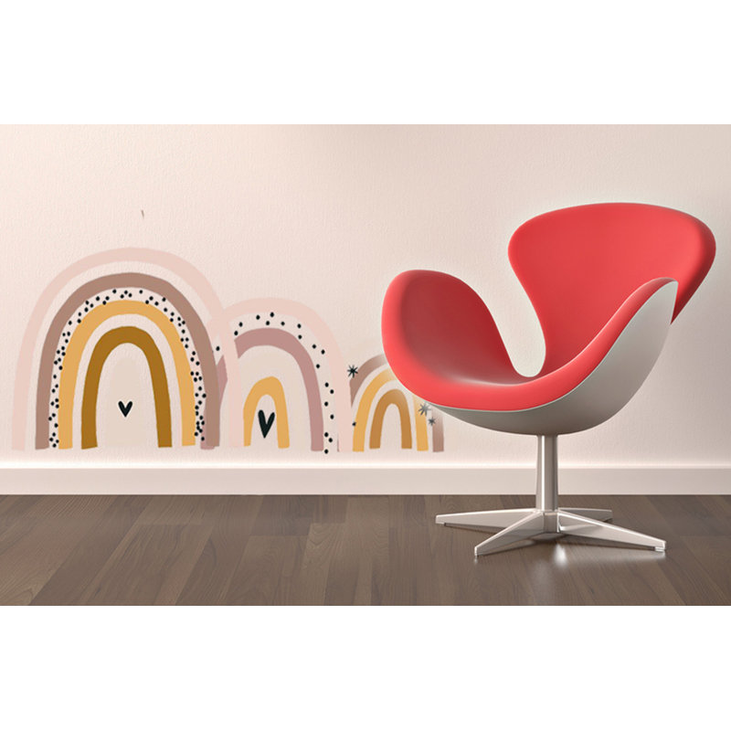 Adhésif décoratif arc-en-ciel cœur indien, H 33 po x l 72 po