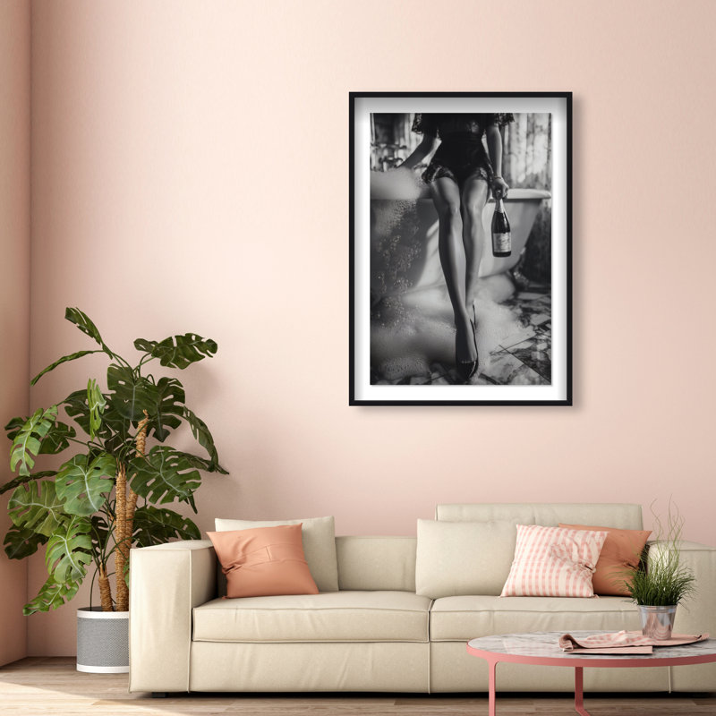 Bubbly Midnight Framed Graphic Art, 16.5"H x 11.5"W, Black Shadowbox
