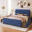 Upholstered Linen Bed with Drawers