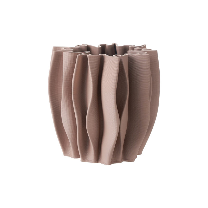 Vase en céramique imprimé 3D 9 po, Beige