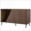 Table d'appoint moderne en noyer 2 en 1 avec porte à ressorts et bac à litière pour chat Cat Sisal