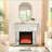 Indoor Electric Fireplace Mirror Cabinet with Crystal Accents, TV Stand | Electric | American Design