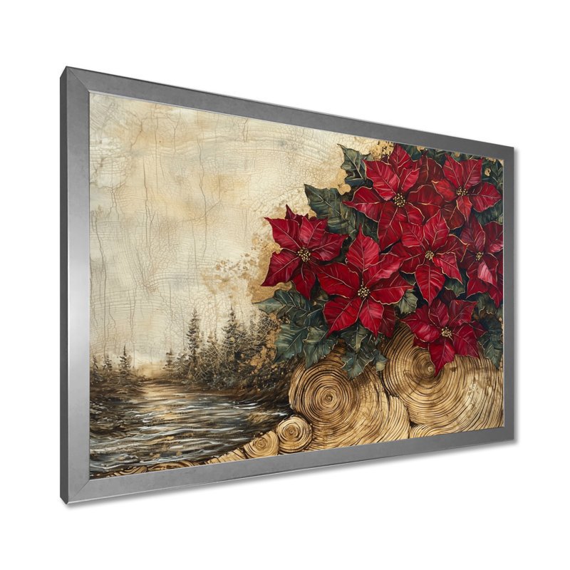 Générateur - art mural floral, H 12 po x l 20 po, Cadre simple argenté