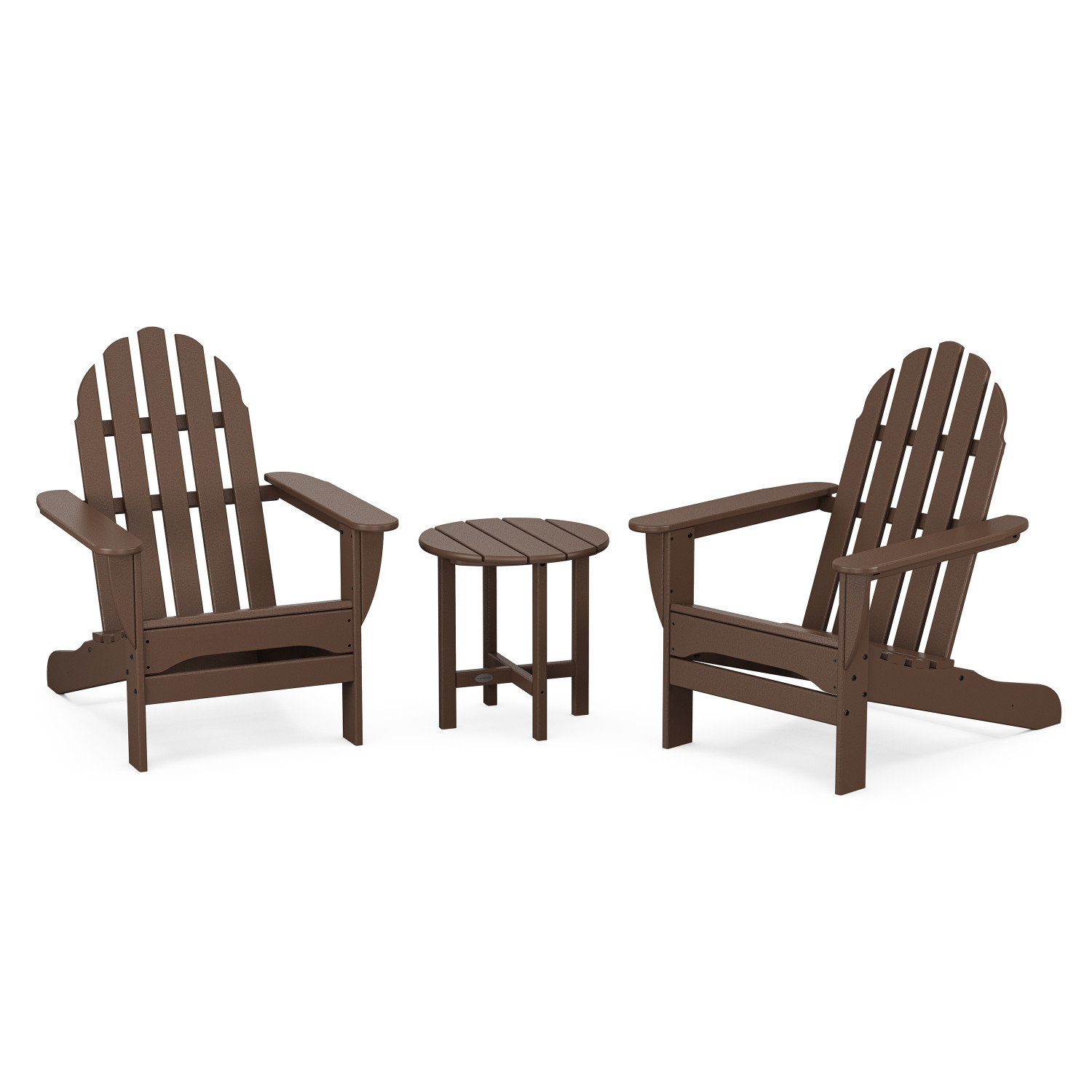 POLYWOOD® Classic Adirondack 2-Person Patio Seating Group, Mahogany