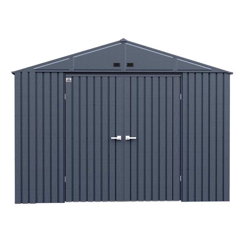 Elite Steel Storage Shed, 10X12, Anthracite, Anthracite