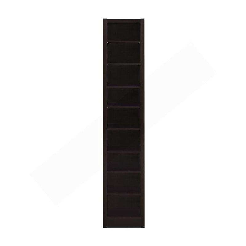 Rectangular 8-Shelf Bookcase With 2 Fixed Shelves, Cappuccino