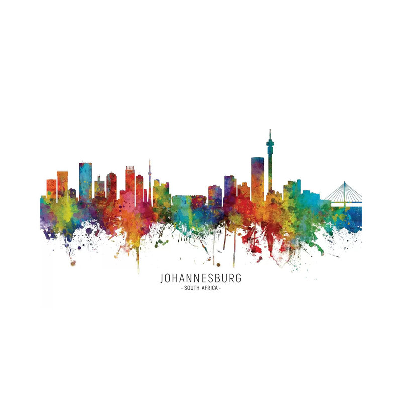 Johannesburg South Africa Skyline by Michael Tompsett - Wrapped Canvas Painting, 20.32 cm H x 30.48 cm W