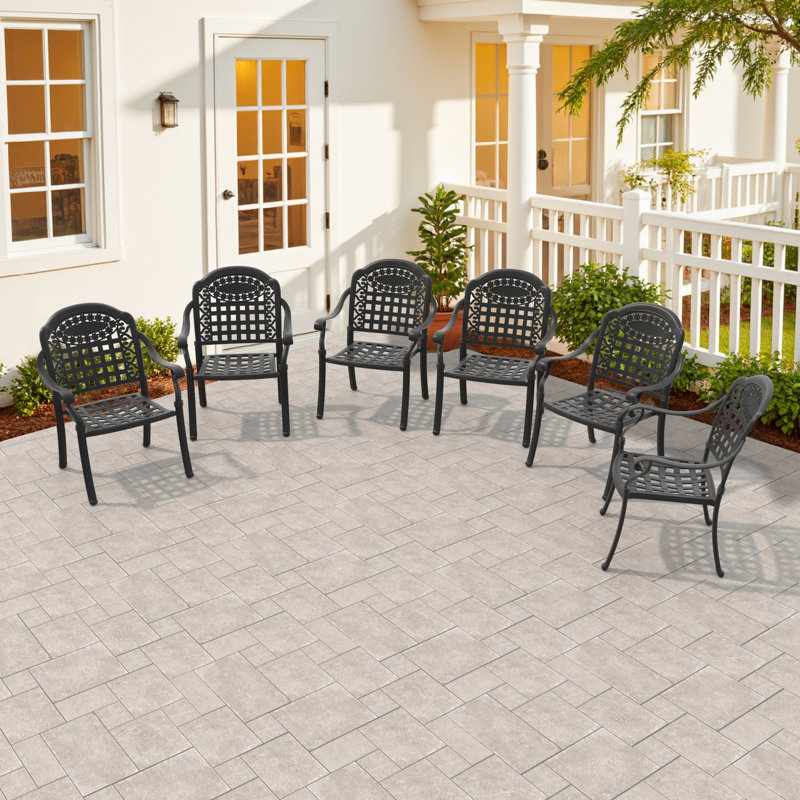 Chaise de salle à manger empilable avec coussins de patio