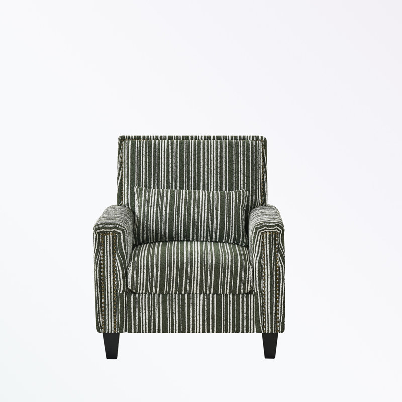Chaise d'appoint avec accoudoirs et garniture cloutée, Vert