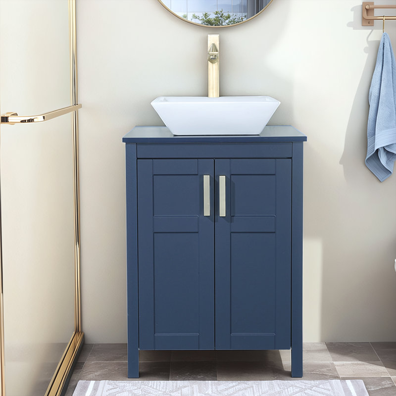 Ensemble de meuble-lavabo simple 24 po bleu, Bleu
