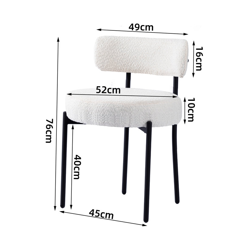Nattalee 75.95cm H Upholstered Metal Side Chair, White