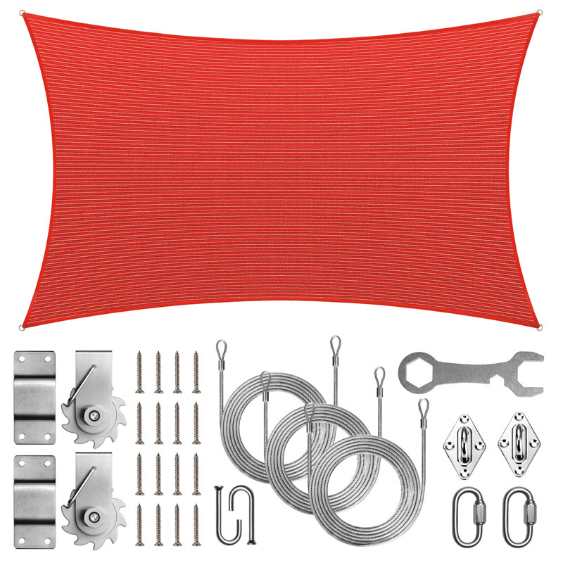 Voile d'ombrage Amgo, Rouge, Bordure de jardin 13 pi
