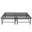 Sommier en métal avec sommier double - noir et durable, supportant bien, aucun sommier requis, amplement de rangement sous la taille du cadre noir, tous les matelas, offre de l'espace, facile à assembler