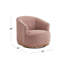Fauteuil pivotant rembourré Aleshire avec piètement en bois, chêne et tissu argileux-1406696470