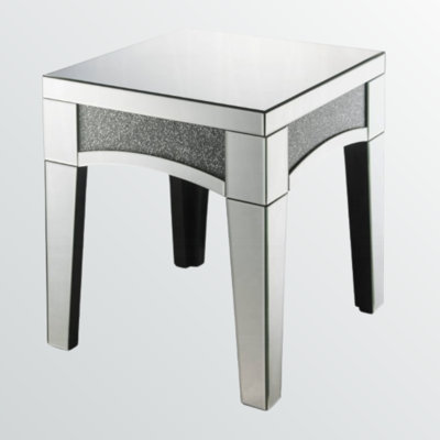 Table de bout Nowles, miroir et fausses pierres