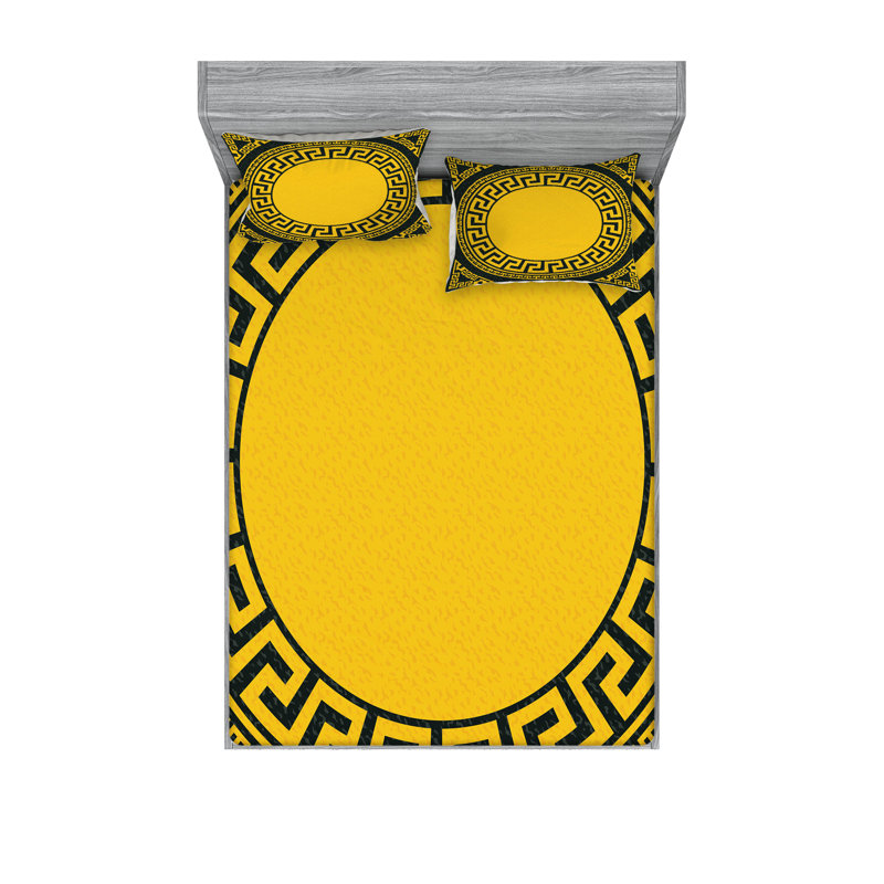 Drap-housse et coussin décoratif à motif géométrique Ambesonne, souci gris anthracite