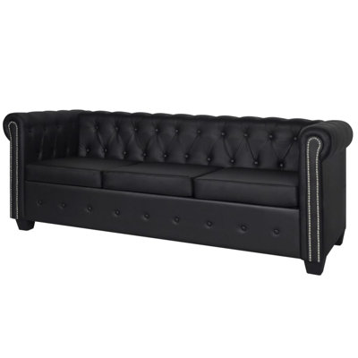 Chesterfield 3-Seater Artificial Leather Lounge Seating
