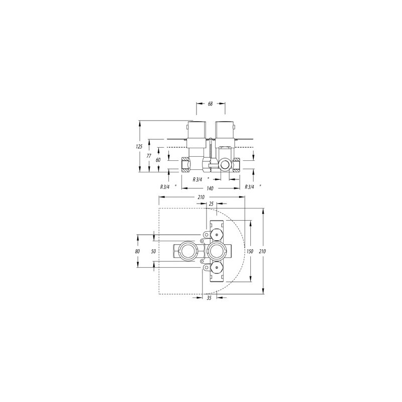 Shondra Double Concealed Shower Valve, No