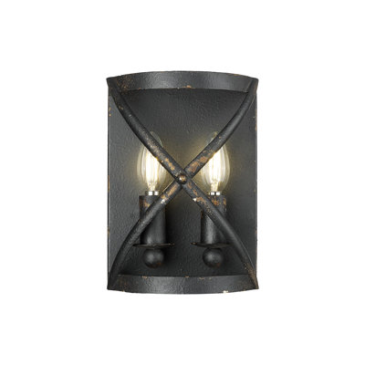 Bova 2 Light Wall Sconce in Antique with No Shade