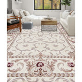 Hand-Knotted High-Quality Ivory and Ivory Area Rug