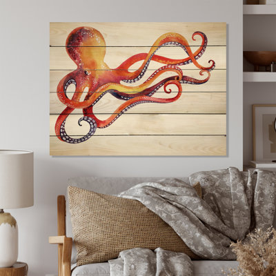 Pieuvre orange Pieuvre orange - peinture sur