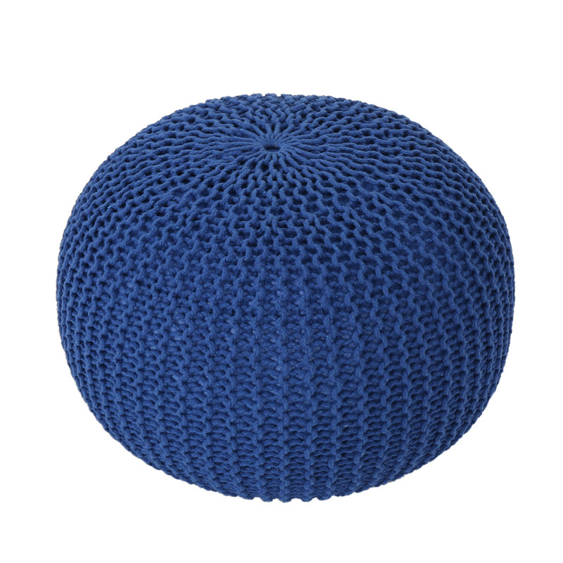 Moorer Upholstered Pouf, Navy