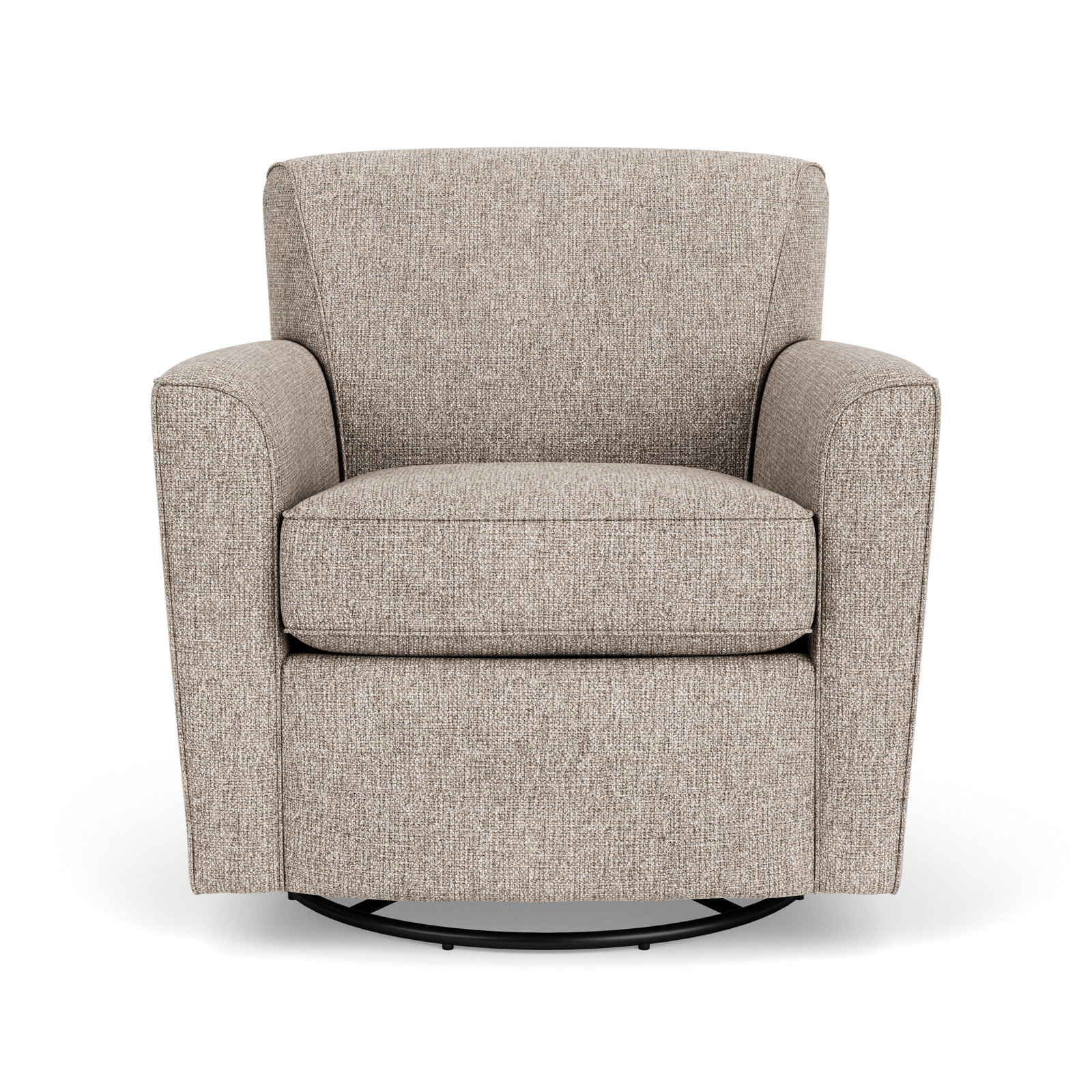 Monarch Swivel Armchair, Beige Polyester Blend