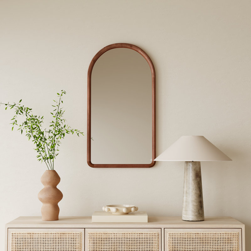 Brayson Wood Flat Mirror, Walnut Brown